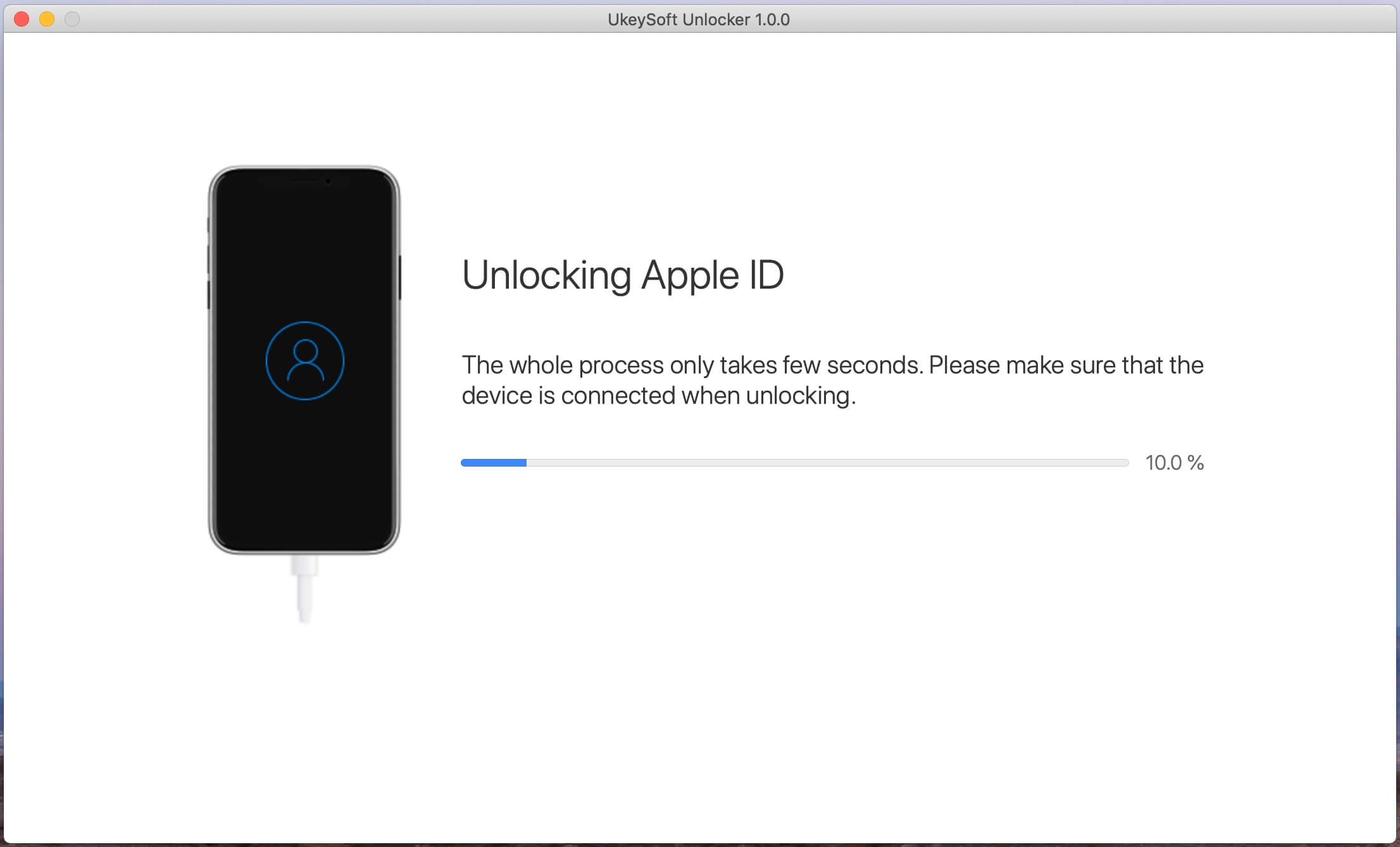 start unlock a disabled Apple ID with UkeySoft Unlocker