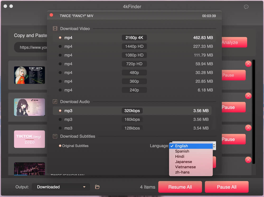 select output format