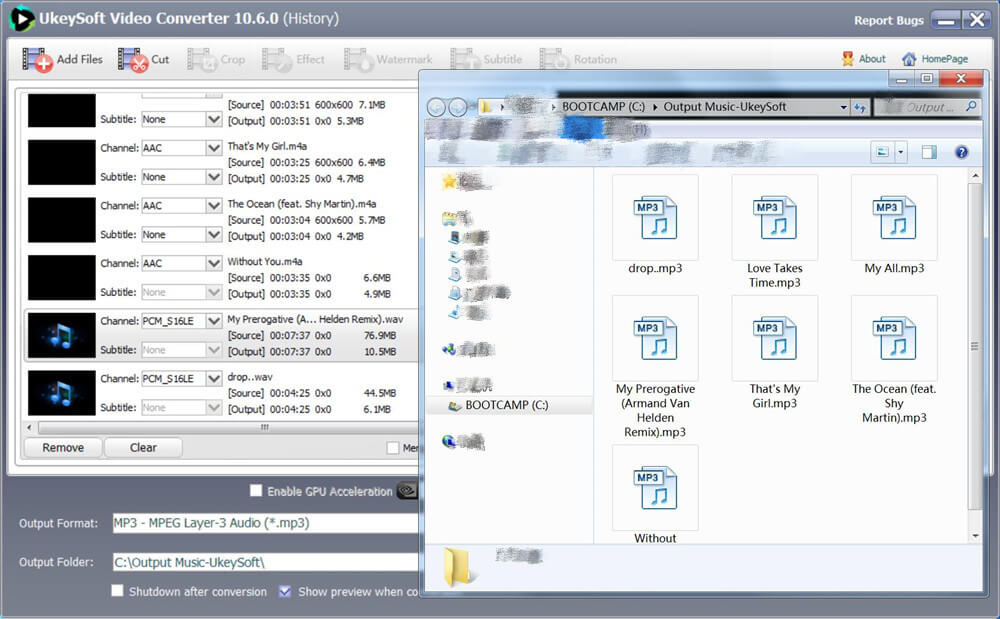 output mp3 voice memos